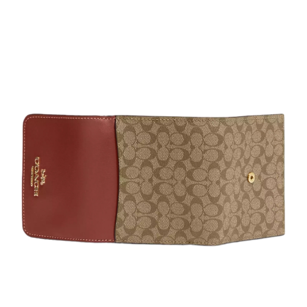 Small Trifold Coach Wallet In Colorblock Micro Signature Canvas - Picture 2 of 2